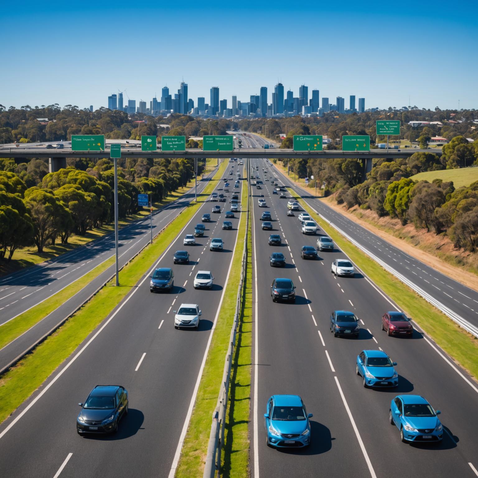 Vehicle travelling on a multi-lane highway