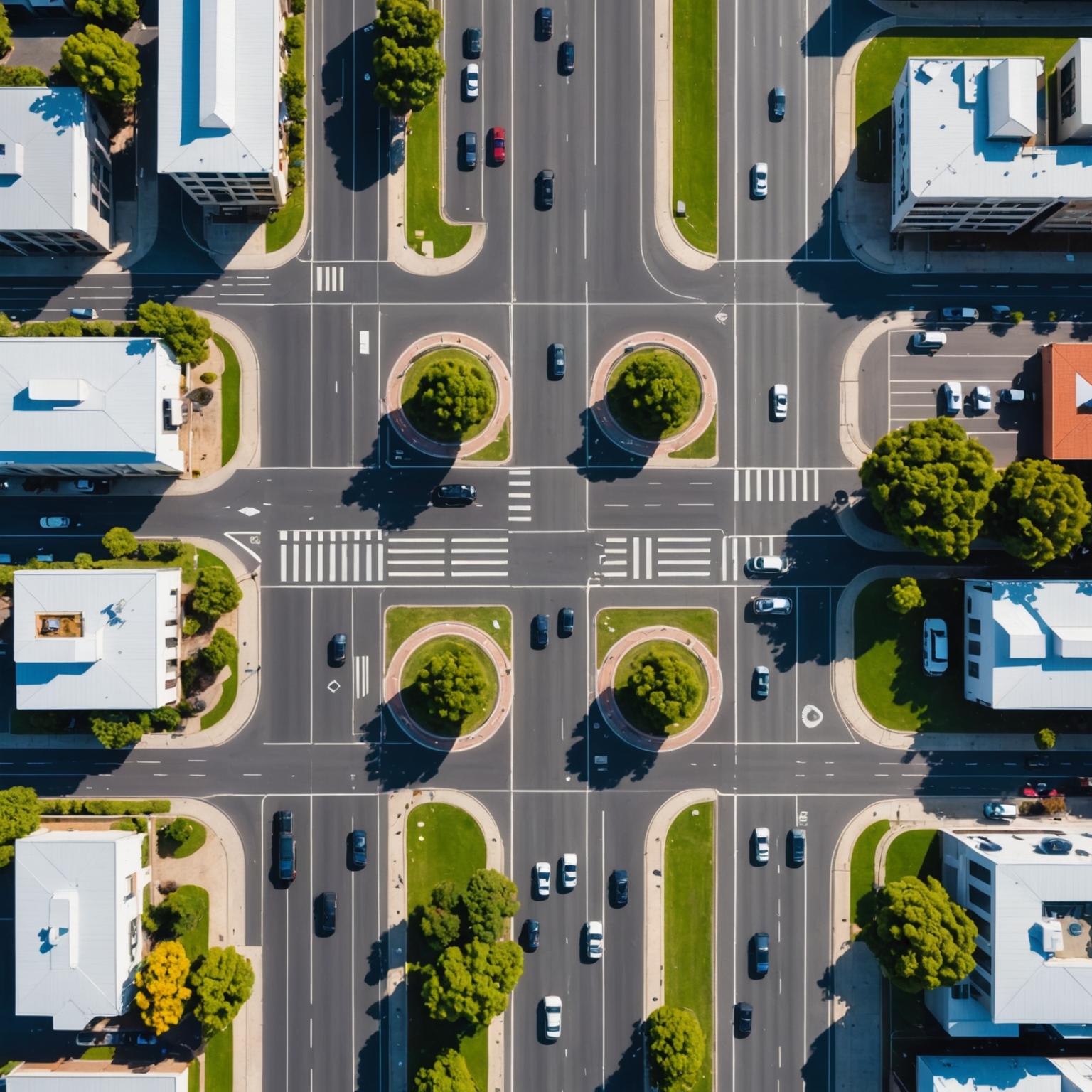 Quiet suburban intersection used for confidence building lessons
